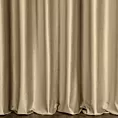 Zasłona szyta na taśmie 5 cm beżowa z miękkiej tkaniny welwetowej