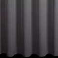 Firana szyta na taśmie fala grafitowa z półmatowej etaminy o luźnym splocie, wykończona obciążnikiem
