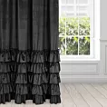 Zasłona czarna z welwetu zdobiona falbanami 140x250 cm taśma CHARLOTTE Eurofirany