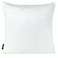 Poszewka na poduszkę 45x45 cm welwetowa zdobiona diamencikami biała ARIADNA Eurofirany