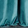 Zasłona szyta na taśmie fala ENYA turkusowa z miękkiej półmatowej tkaniny welwetowej