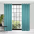 Zasłona ciemnoturkusowa  zaciemniająca o strukturalnym wzorze  135x250 cm przelotka CARLO Eurofirany