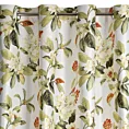 Zasłona biało, oliwkowa w kwiaty z tkaniny welwetowej 140x250 cm przelotka ALEA Eurofirany