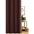 Zasłona szyta na przelotkach bordowa z miękkiej tkaniny o welurowej strukturze