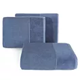 Ręcznik kąpielowy 50x90 cm bawełniany kolor niebieski z bordiurą z weluru 500 g/m2 LUCY Eurofirany
