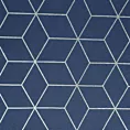 Zasłona granatowo, srebrna ze srebrnym geometrycznym wzorem 140x250 cm przelotka CUBE Eurofirany