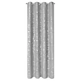 Zasłona srebrna z błyszczącym nadrukiem w stylu eko 140x250 cm przelotka SOLANA Eurofirany