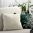 Poszewka na poduszkę 45x45 cm welwetowa z ozdobną wypustką kremowa VELVET 147 EUROFIRANY PREMIUM