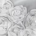 Firana biała zdobiona pasem aplikacji 3D róż 300x120 cm taśma ROSES Eva Minge Eurofirany