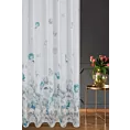Tkanina firanowa matowy batyst, z malarskim kwiatowym nadrukiem, półtransparentny,Eurofirany