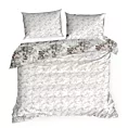 Pościel 220x200 cm bawełniana kolor biały, stalowy dwustronna z wzorem botanicznym NIKA 53 Eurofirany