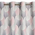 Zasłona szaro, różowa dimout z geometrycznym wzorem 140x250 cm przelotka ASETA Eurofirany