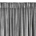 Zasłona srebrna zdobiona falbanami i lśniącymi akcentami z welwetu 140x270 cm taśma CARLI Eurofirany
