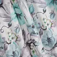 Tkanina zasłonowa o strukturze płótna z kwiatowym nadrukiem Eurofirany