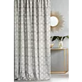 Zasłona szyta na taśmie fala MIKKA srebrna z ekskluzywnej tkaniny z modnym wzorem wachlarzowym