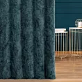 Zasłona szyta na taśmie fala granatowa z miękkiej tkaniny szenilowej