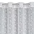 Firana biało, srebrna z etaminy zdobiona nadrukiem kwiatów 140x250 cm przelotka FELINA Eurofirany