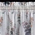 Zasłona biało, szara zdobiona subtelnym nadrukiem z etaminy 140x270 cm taśma MARINA Eurofirany