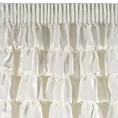 Zasłona biała zdobiona falbanami z welwetu 140x270 cm taśma AURA Eurofirany
