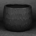 Doniczka dekoracyjna MONI z drobnym, wytłaczanym wzorem czarna