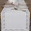 Bieżnik na stół 40x140 cm biały zdobiony koronką - NATALY - Eurofirany