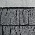 Firana czarna z etaminy zdobiona falbanami i lśniącym pasem kryształków 140x250 cm taśma CARLI Eurofirany