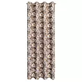 Zasłona beżowo, brązowa z motywem kwiatowym, zaciemniająca 140x250 cm przelotka SIMONA Eurofirany