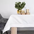 Obrus biały 140x220 cm MADELE z delikatną złotą lamówką