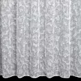 Firana szyta na taśmie 5 cm biało popielata z eleganckiej etaminy w drukowany, modny, botaniczny wzór