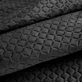 Narzuta welwetowa na fotel czarna 70x160 cm pikowana w geometryczny wzór metodą hot press DIMON Eurofirany