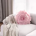 Okrągła poszewka o średnicy 40 cm kolor pudrowy zdobiona kwiatem 3D FLORES 6 Eurofirany