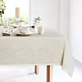 Obrus kremowy 140x300 cm INES 12 z przetykaną błyszczącą nicią
