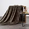 Koc 150x200 cm ciemnobrązowy, typu flano z wzorem 3D NINA Eurofirany