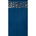 Zasłona granatowo, złota zdobiona świątecznymi śnieżynkami 140x250 cm przelotka ASTRA Eurofirany