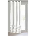 Zasłona biała zdobiona falbanami i lśniącymi akcentami z welwetu 140x250 cm przelotka CARLI Eurofirany