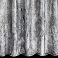 Zasłona szyta na taśmie fala stalowo srebrna z welwetowej tkaniny z błyszczącym nadrukiem