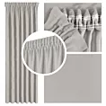 Zasłona ciemnobeżowa z tkaniny welurowej 420x260 cm taśma - Dora Eurofirany