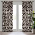 Zasłona czarno, srebrna w liście ze srebrnym akcentem,welwetowa 140x270 cm taśma RODOS Eurofirany