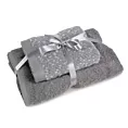 Zestaw ręczników bawełnianych na prezent 2 szt kolor stalowy,jasnostalowy z efektym bukli 550 g/m2 TAMINA Eurofirany