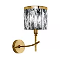Kinkiet - lampa ścienna do salonu złota KRYSTAL zdobiona kryształkami Eurofirany