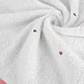 Ręcznik kąpielowy dziecięcy 100x100 cm bawełniany kolor biały,różowy z kapturem i haftem serduszek 400 g/m2 BABY 56 Eurofirany
