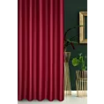 Zasłona szyta na taśmie fala bordowa z gładkiej tkaniny zaciemniającej typu dimout wykończona obciążnikiem