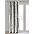 Zasłona srebrno, złota z błyszczącym nadrukiem z welwetu 140x250 cm przelotka IDALIA Eurofirany