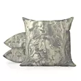 Poszewka szyta AMARELL stalowa z marmurkowym wzorem przetykanym błyszczącą nicią