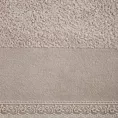 Ręcznik do rąk 30x50 cm bawełniany kolor beżowy z koronkową bordiurą 500 g/m2 EMI Eurofirany