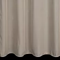 Firana szyta na przelotkach beżowa z miękkiej i połyskliwej tkaniny, wykończona obciążnikiem