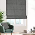 Roleta rzymska szara z szenilowej tkaniny z dodatkiem połyskującej nici