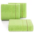Ręcznik do rąk 30x50 cm bawełniany kolor jasnozielony z kontrastującymi paseczkami 500 g/m2 SUZI Eurofirany
