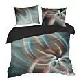 Pościel 160x200 cm z bawełny, makosatyny kolor stalowy, turkusowy z wzorem designerskim PRISMA Eva Minge Eurofirany