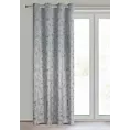 Zasłona srebrno, złota z efektem błyszczącej przecierki z welwetu 140x250 cm przelotka KORNELIA Eurofirany
